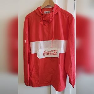 Coca cola Vintage RARE Windbreaker Thin Medium Red Sweater Light Jacket M NEW
